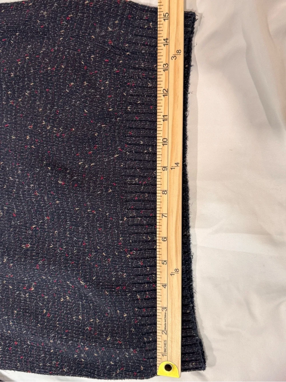 Zara Man Speckled Fleck Knit Crewneck Sweater Navy Blue Multicolor Size Medium